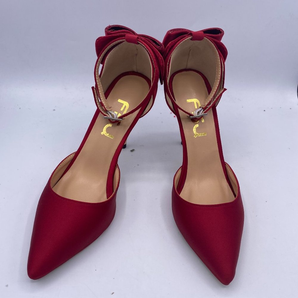 FSJ D'orsay Pointy Toe Ankle Strappy Pumps Sandals